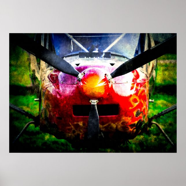 Poster Avion rouge - Petit Mais Fierté (Devant)