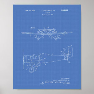 Poster Avion Type 2 1932 Brevet Art Plan directeur
