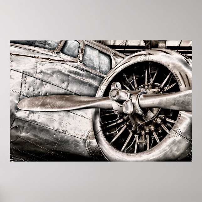 Poster Avion vintage (Devant)