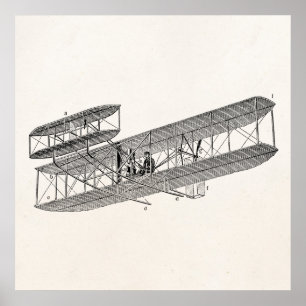 Poster Avion vintage Rétro Vieux Biplan Avion Biplans