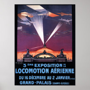 Poster Avion volant au-dessus de l'affiche de la lumière 