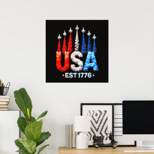 Poster Avions de chasse du 4 juillet Usa Patriotique