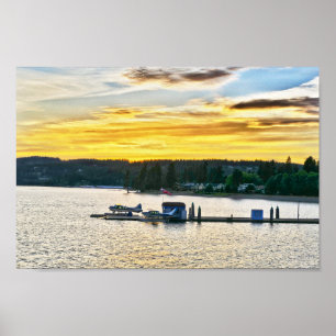 Poster Avions flottants sur le lac Coeur d'Alene, Idaho