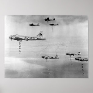 Poster Avions larguant des bombes sur l'Allemagne - 1945