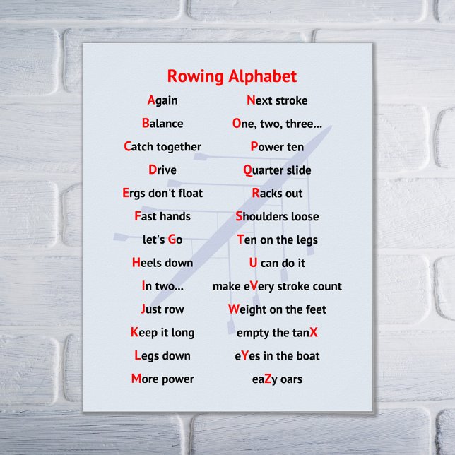 Poster Aviron Alphabet fun A à Z sports (Créateur téléchargé)