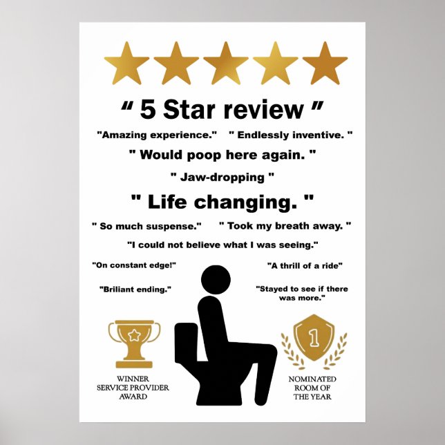 Poster Avis amusants sur la salle de bain (Devant)
