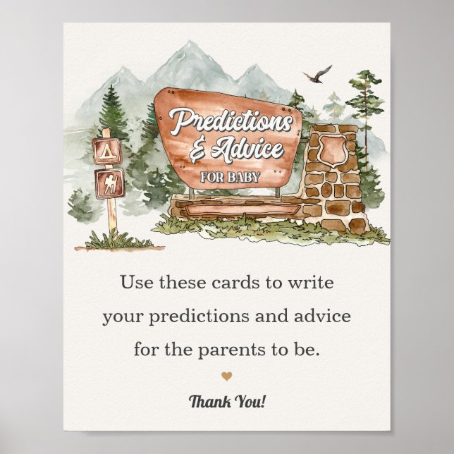 Poster avis de parc national pour le panneau baby shower (Devant)