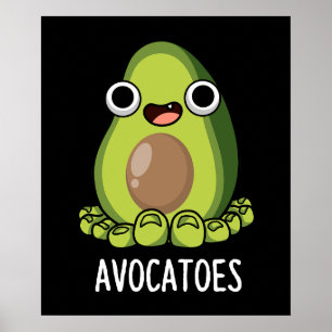 Poster Avoca-toes Blagues drôles sur l'avocat Fond sombre