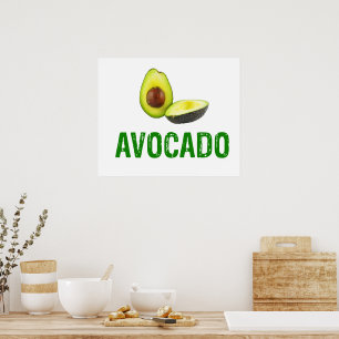 Poster Avocado, j'adore l'avocat