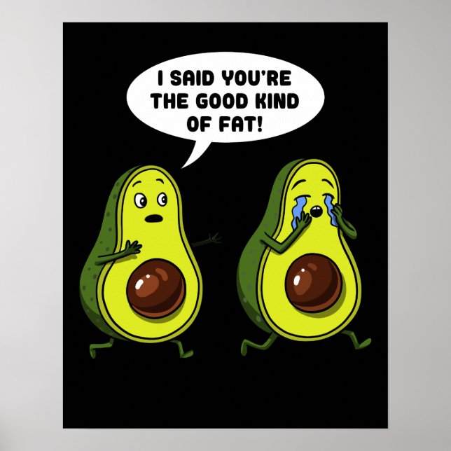 Poster Avocado Le Bon Genre De Gros Gros Amusant Vegan Pl (Devant)