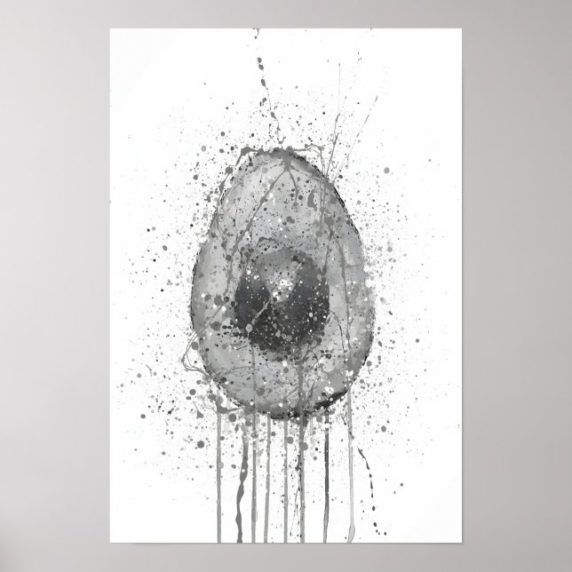 Poster Avocado Vegetable Grey (Devant)