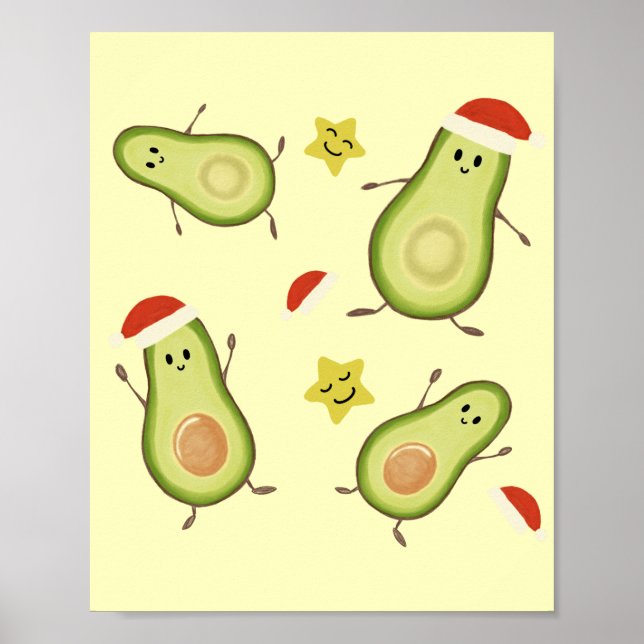 Poster Avocados & Noël (Devant)