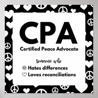 Poster Avocat de la paix certifié CPA