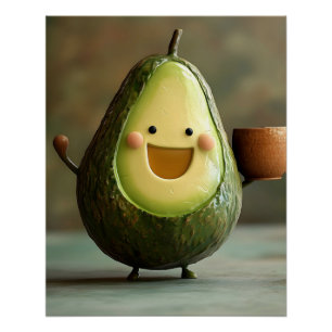 Poster Avocat heureux savourant une tasse de thé