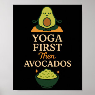 Poster Avocat Yoga Drôle Namaste Pun Fitness à base de pl