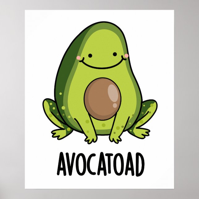 Poster Avocatoad Drôle Avocado Toad Pun (Devant)