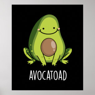 Poster Avocatoad Drôle Avocado Toad Pun Dark BG