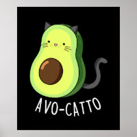 Avocatto Funny Avocado chat pun Dark BG