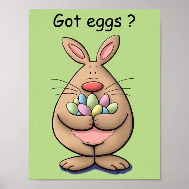 Poster avoir des oeufs ? mignon et drôle dessin animé de  (Devant)