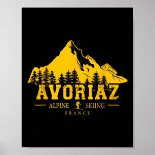 Poster Avoriaz France Station de ski alpin Ski alpin