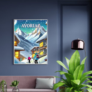 Poster Avoriaz : Poésie Hivernale dans les Cimes Alpines