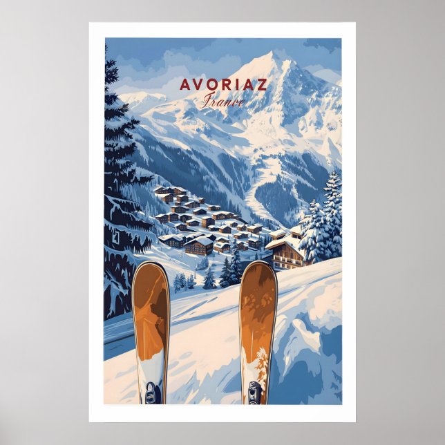Poster Avoriaz Ski Resort Print French Alps Winter Wall (Devant)