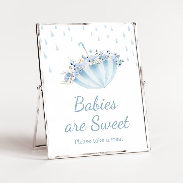 Poster Avril Douche Apporter Mai Fleurs Les bébés sont do (Boy April Shower Bring May Flowers Baby Shower Babies are Sweet Sign)