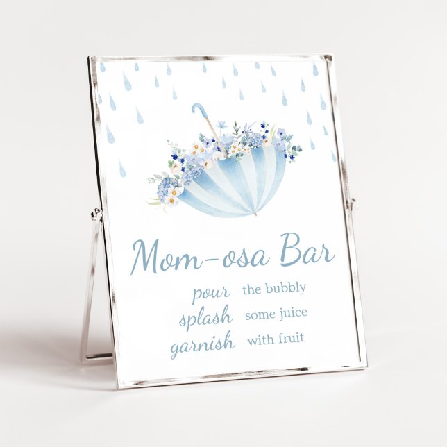 Poster Avril Douche Apporter Mai Fleurs Maman Osa Bar (Boy April Shower Bring May Flowers Baby Shower Mom Osa Bar Sign)