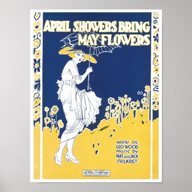 Poster Avril Douches Apportent Mai Fleurs Couverture Song (Devant)