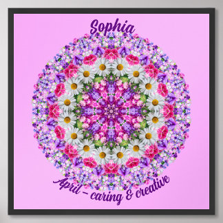 Poster Avril Fleur de naissance Citation personnalisée En