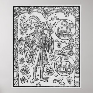 Poster Avril, fleurs, baies