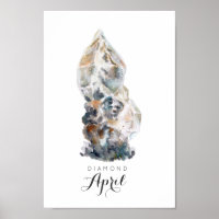 Avril Pierre de naissance - Aquarelle diamant | Po