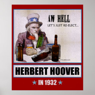 Poster 'Aw Hell, Réélectionnons Herbert Hoover'