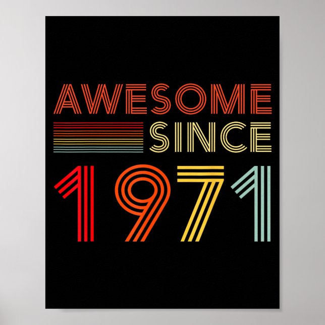 Poster Awesome 55 Birthday Decorations Men 55yr 1971 55th (Devant)