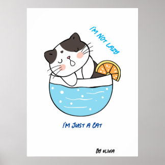 Poster Awesome Chat Sarcastique Humour de mème personnali