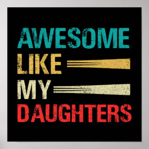 Poster Awesome Comme Mes Filles Drôle Fête des pères