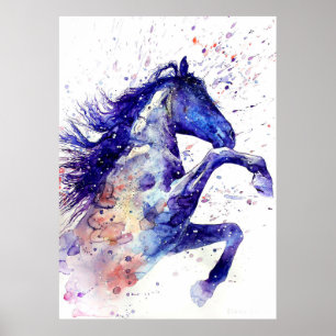 Poster Awesome Hippique aquarelle
