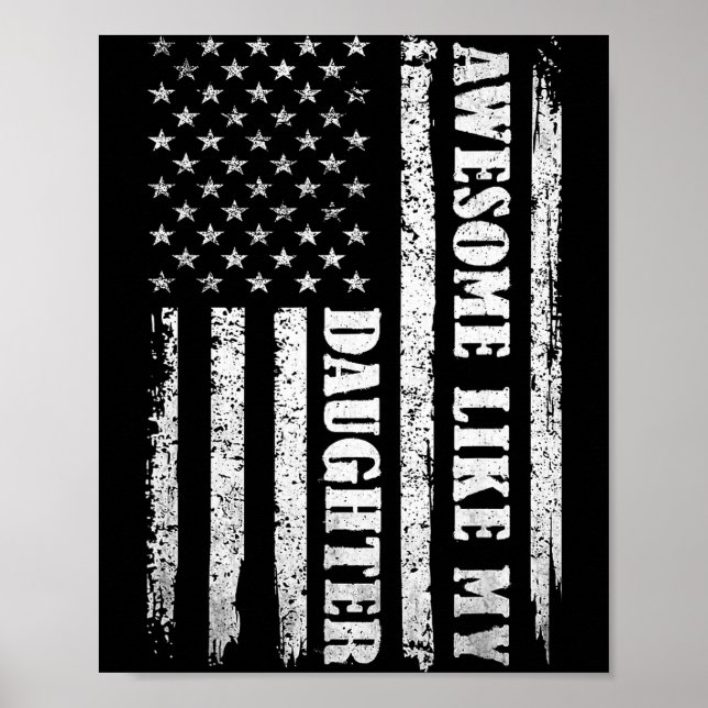 Poster Awesome Like My Daughter Men Funny For Dad Fathers (Devant)