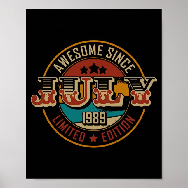Poster Awesome Since July 1989 _ 36 Years Old _ 36th Birt (Devant)