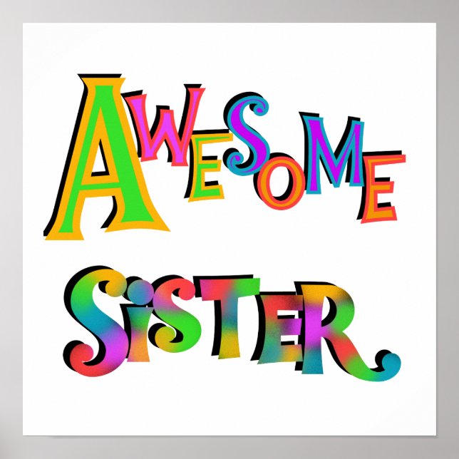 Poster Awesome Soeur T-shirts et cadeaux (Devant)