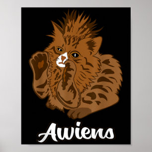 Poster Awiens Mème Chat Pour Hommes Femmes Filles Enfants