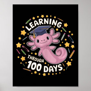 Poster Axolotl Apprentissage par 100 Jours Graduati plus