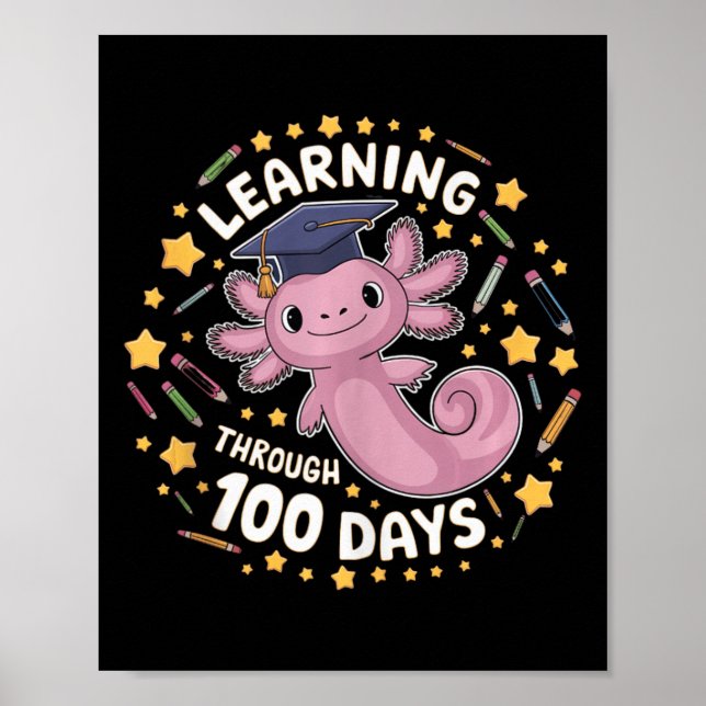 Poster Axolotl Apprentissage par 100 Jours Graduati plus  (Devant)