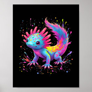 Poster Axolotl Beau Art Coloré Cute Kawaii Axolotl