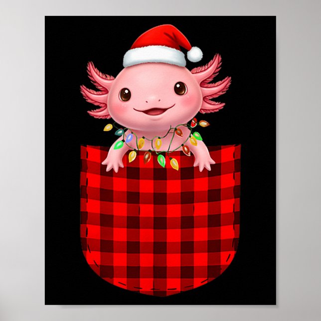 Poster Axolotl Buffalo Red Plaid Cket Christmas Funny Men (Devant)