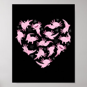 Poster Axolotl Coeur Pour Enfants Axolotl Lover Axolotl K