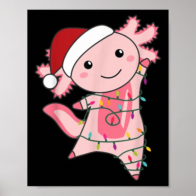 Poster Axolotl Noël Fée Lumière Noël Axolotl (Devant)
