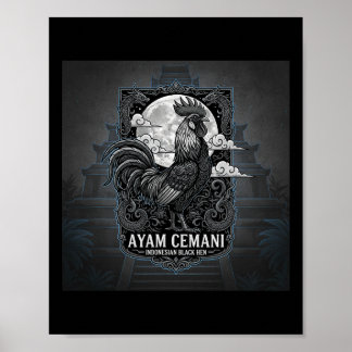 Poster Ayam Cemani - Poule Noire Indonésie Indonésien A