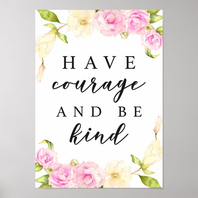 Poster Ayez Le Courage D'Être Floral (Devant)