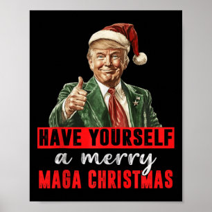 Poster Ayez Un Joyeux Noël Drôle Trump Christ